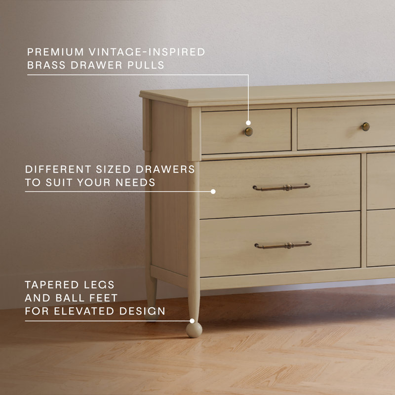Alouette 7-Drawer Assembled Dresser, Washed Pine