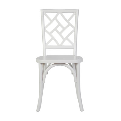 Commercial Solid Wood Stackable Dining Chair With Intricate Back
