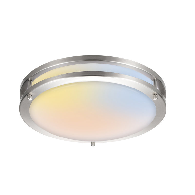 Nevills Double Rings Dimmable LED Flush Mount Ceiling Light, for Kitchen,Hallway,Bedroom, 4" H x 14" W x 14" D