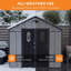 Spacious Storage Sheds, 8x6 Resin Steel Modern Backyard Organizer-137139399