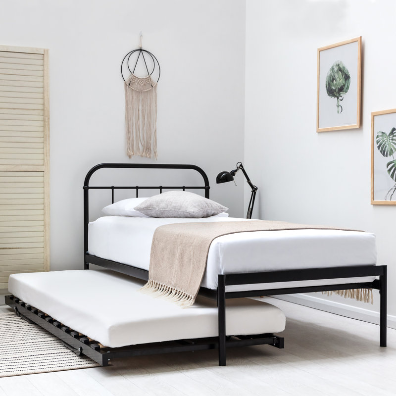 Cofield Daybed with Trundle, Black, 12cm Memory Foam/12cm Memory Foam