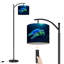 Lampe sur pied à arc avec abat-jour réglable Neon Glowing Turtle Natation Deep Blue Ocean Coastal Lampadaire