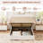 White Velvet Full Size Upholstered Platform Bed with Gas-Lift Storage, Corduroy Fabric Headboard, MDF and Iron Frame, No Box Spring Needed