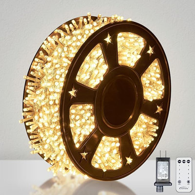  1000Led 328Ft String Lights Warm White, 8 Modes 30V Plug In Fairy Lights With Remote Control For Home Garden Yard Christmas Wedding Holiday Party Thanksgiving (1Pc Green Wire)