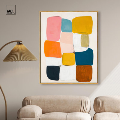 Décoration murale colorée Spectrum Shuffle I par Art Remedy, cadre doré, 16 x 20