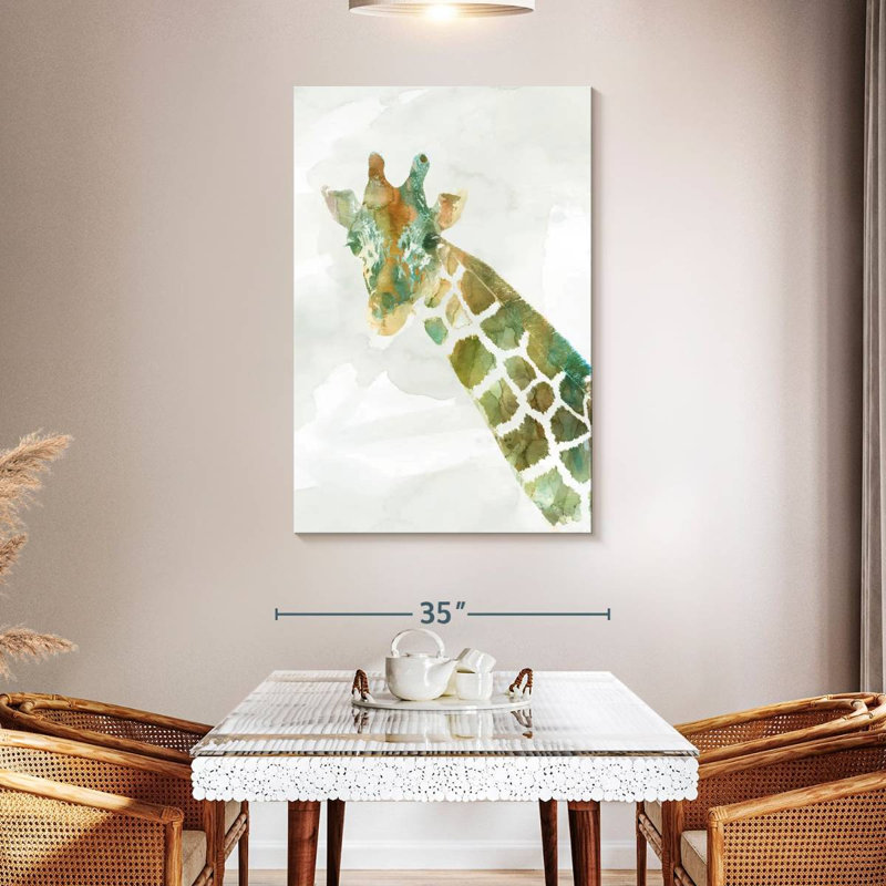 Girafe aux couleurs d'Afrique, H 48 po x l 32 po