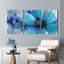Tableau abstrait de fleurs bleues sur toile tendue-41787061