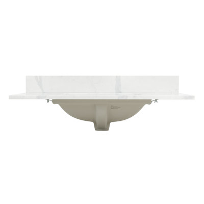 Arbios 36"  Quartz Single Vanity Top with Sink Faucet Holes
