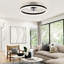 Ventilateur de plafond encastré noir moderne de 20 po avec éclairage annulaire intégré pour chambre à coucher et espace de vie Cissline-1063789020