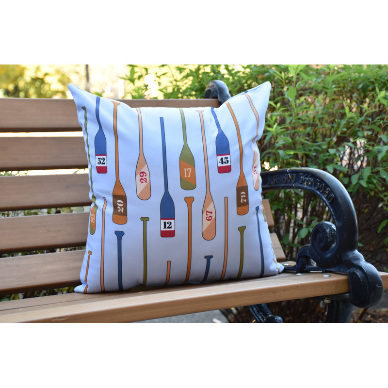 Nantucket Outdoor Reversible Throw Pillow, Blue, 18" x 18"