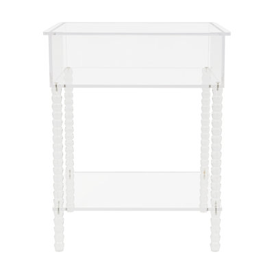 Table de bout en acrylique transparent avec table de chevet et rangement pour le salon et la chambre à coucher