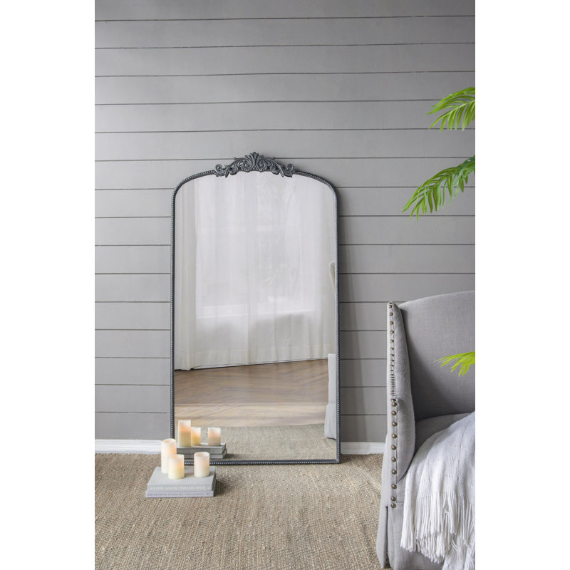 Miroir pleine longueur 66 po x 36 po, miroir arqué suspendu ou appuyé contre le mur, grand miroir pour le salon