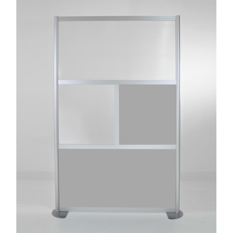 Cloisons de bureau modernes 4 panneaux Orrie, Gris, Standard