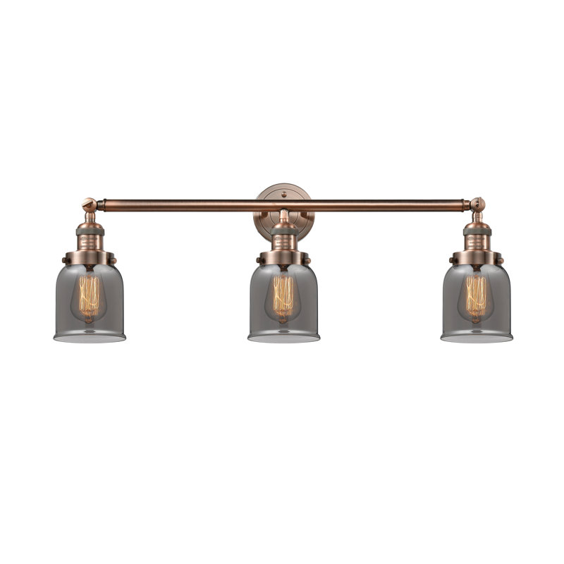 Aponte 3 - Light Dimmable Vanity Light, 60 Watt Vintage Incandescent Bulb, Plated Smoked, Antique Copper
