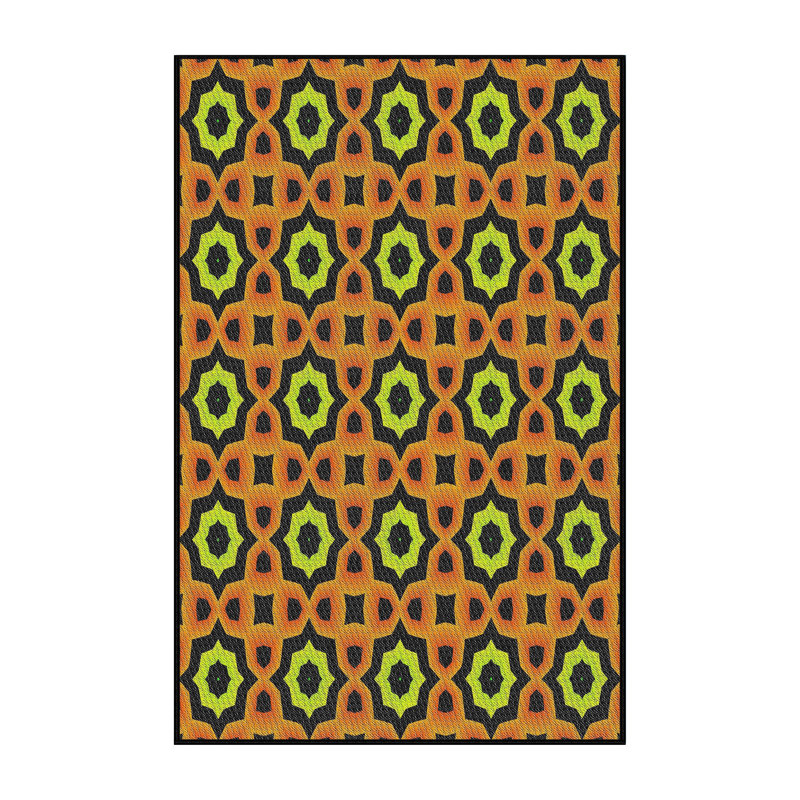 Tapis orange / jaune Power Loom, Rectangle 5 pi x 7 pi