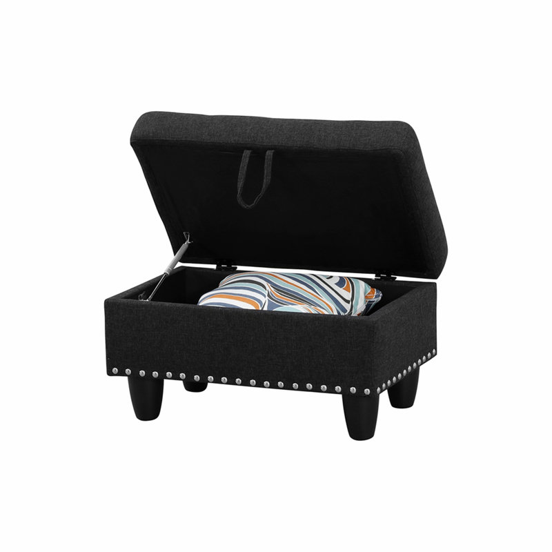 Canapé modulaire en forme de L avec porte-gobelet - Noir-gauche