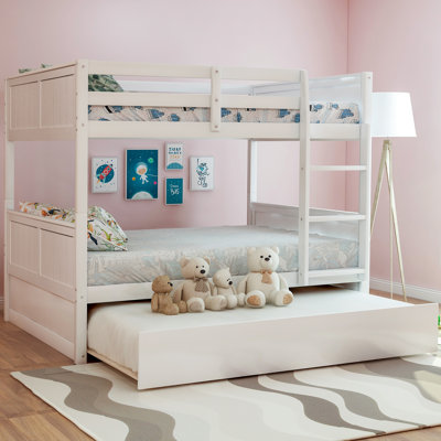 Twin over Full Bunk Bed with Ladder and Storage Drawers