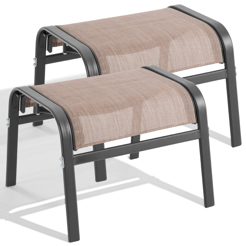 Ensemble de 2 repose-pieds d'extérieur empilables Wittig, Brun