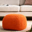 Pouf tricoté en fil de coton orange - 20,13 po x 16,69 po pour le cube de salon 16,69, pièce décorative