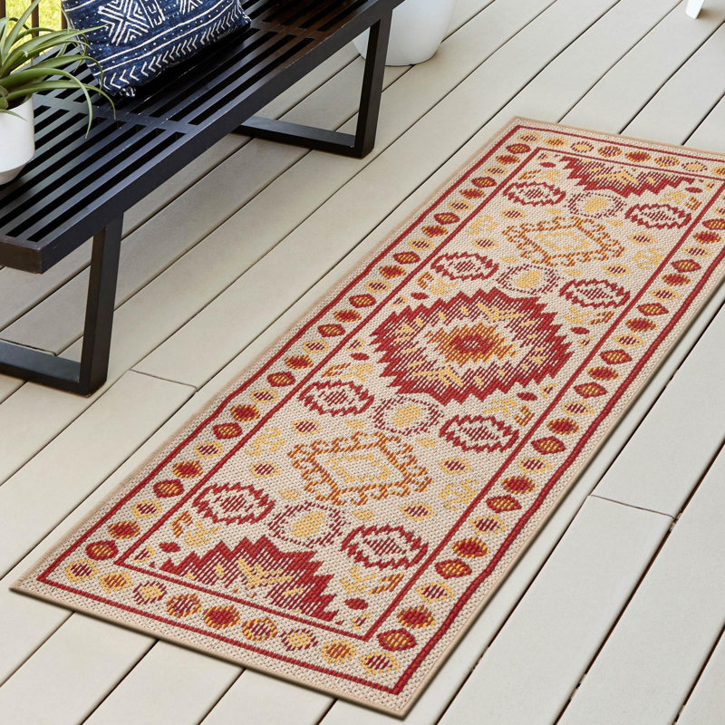 Tapis intérieur / extérieur Marlenia Marlenia, Tapis de couloir 2 pi 7 po x 12 pi