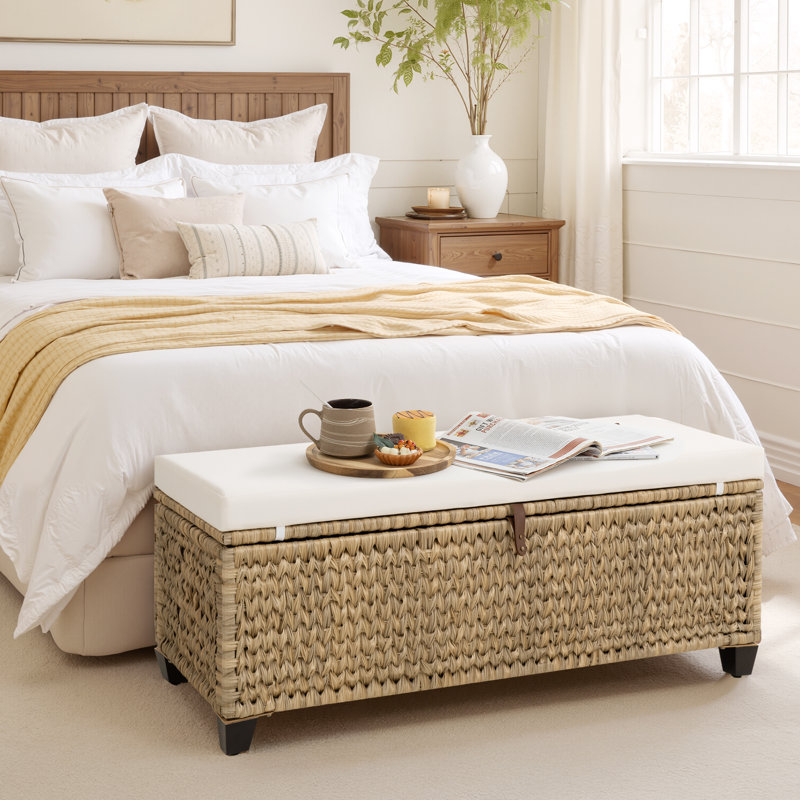 Blewett Outdoor Wicker Storage Bench