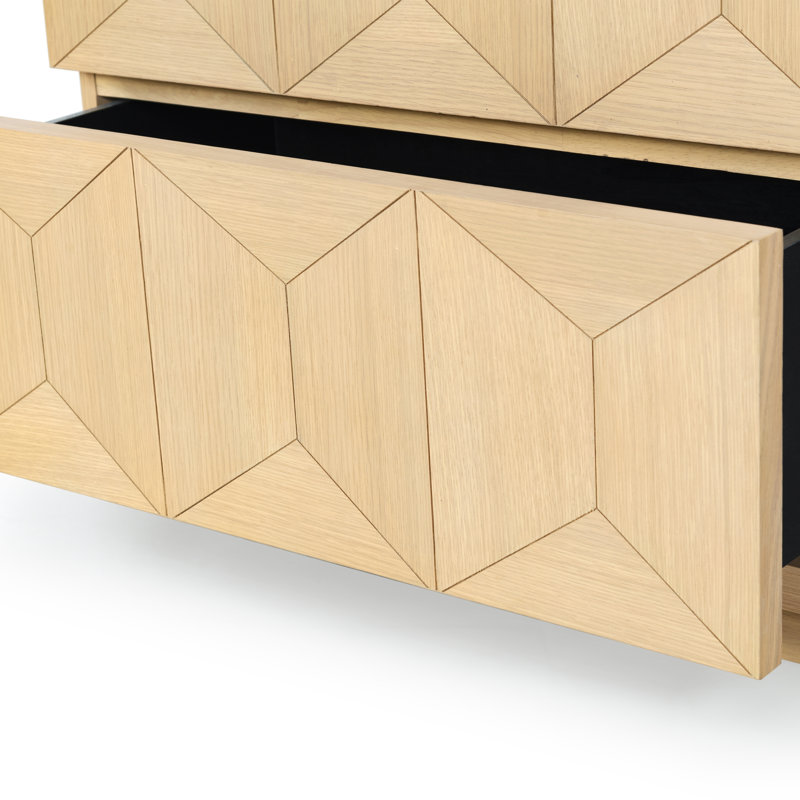 Deziree Wood 2 Drawer Nightstand, Natural