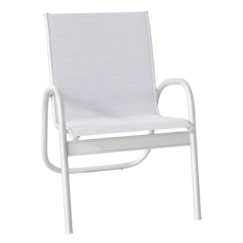 Fauteuil de patio Gardenella, Blanc texturé, Ormeau