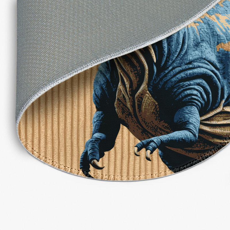 Dinosaurs Brown Indoor and Outdoor Area Rug, Round 5'