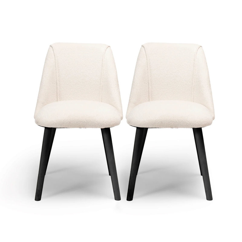 Aggarwal Dining Chairs - Set of 2, Black, Boucle