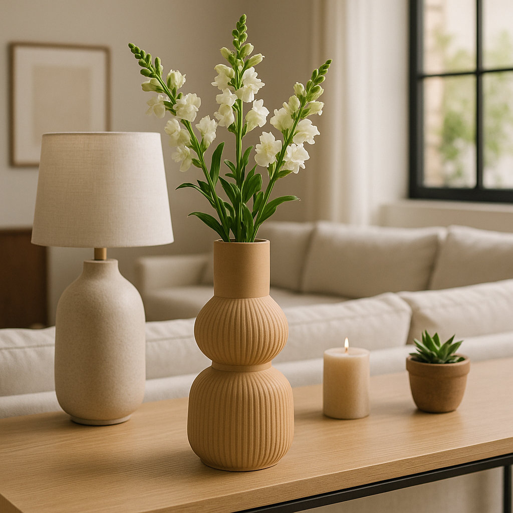 Caya Ceramic Table Vase, 12" H x 5" W x 5" D