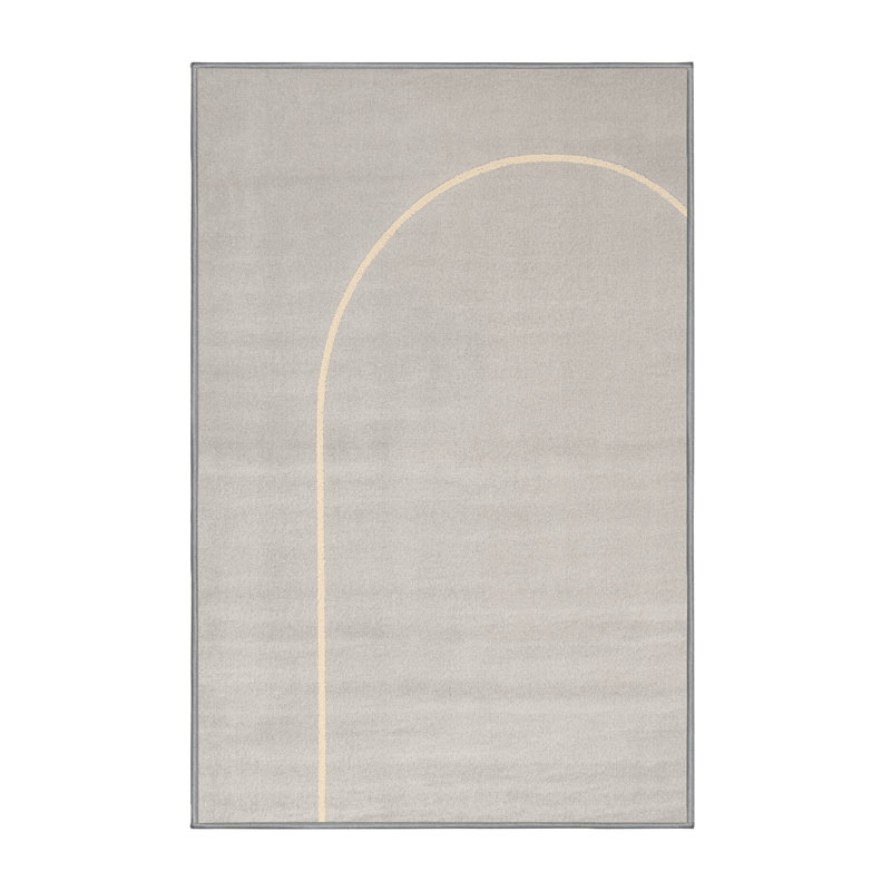 Machine Washable Torresdale July 4Th Modern & Contemporary Abstract Rug in Gray – Gray Binding, 2x4