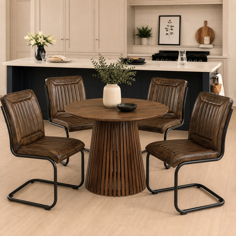 Mango Dining Table with Wood Base