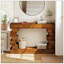 Geometric Block Stacked Wood Console Table