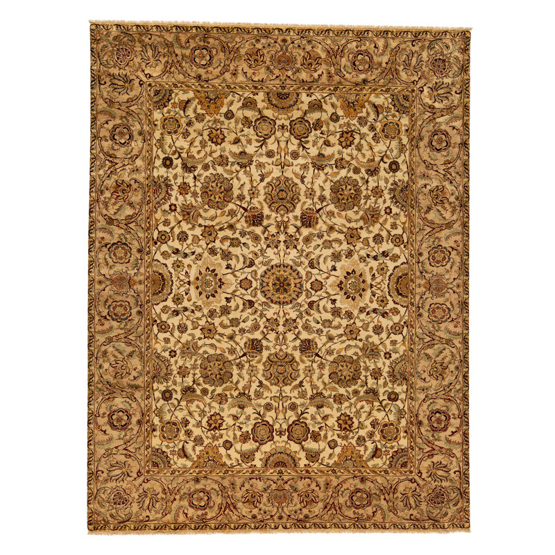 Tapis rectangulaire en laine noué à la main