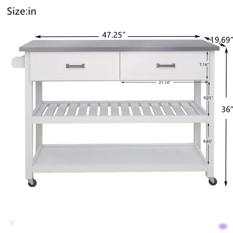Chariot de table avec deux tiroirs Kicthen
