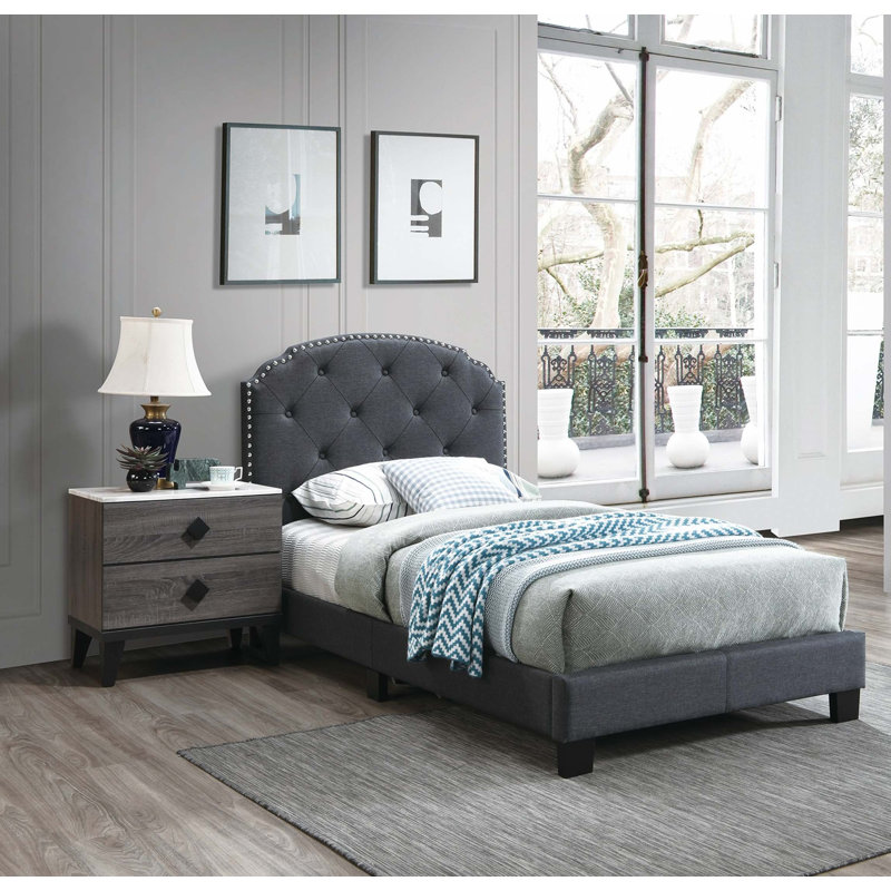 Lit simple 1pc, Gris anthracite