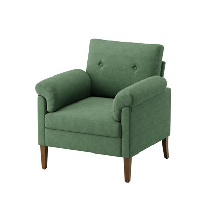 Fauteuils d'appoint capitonnés 32,28 po de largeur avec coussins d'accoudoirs amovibles et pieds en bois massif