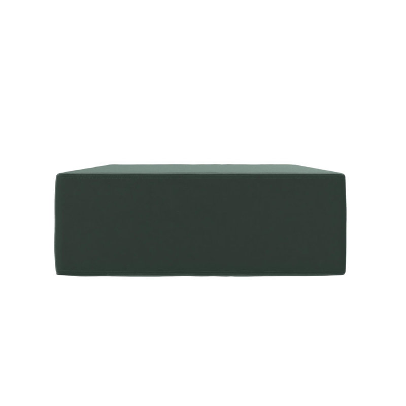 The Flower Upholstered Ottoman, Medium Gray Velvet