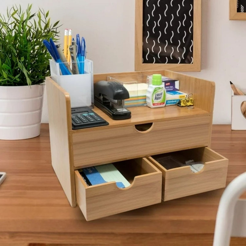 Majunew Bamboo Desk Organizer