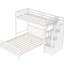 Lit mezzanine simple au-dessus d'un lit double avec escalier - rangement supplémentaire, grand compartiment de rangement blanc, gardez votre chambre bien rangée-1838679007-1838679006