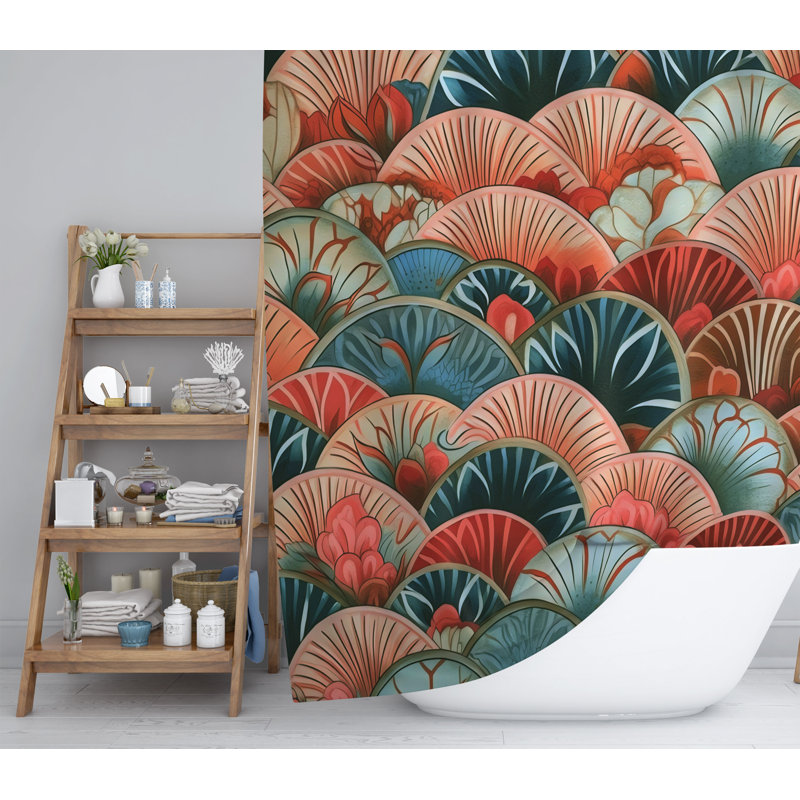 Dourdain Abstract Shower Curtain, 72" H x 70" W