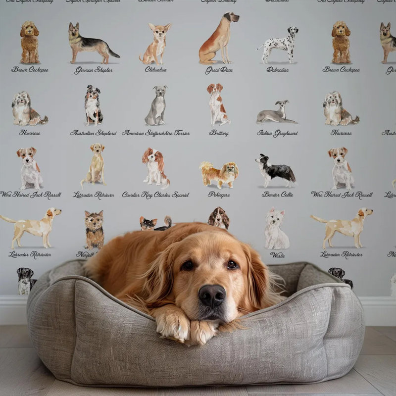 Dogs Wallpaper Grey Background