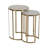 Sanches Round Marble Top Nesting End Tables with Gold Iron Metal Frame - Modern Side Tables for Living Room, Bedroom, Office or Entryway - White & Gold