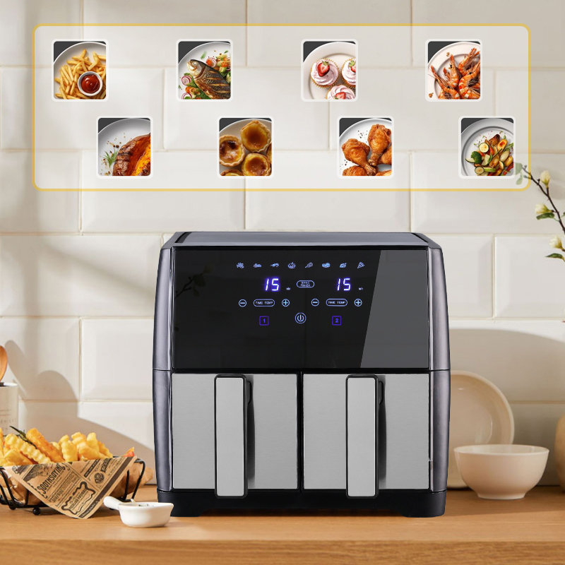 Belfry Kitchen 9L Air Fryer Oven, Black/Silver