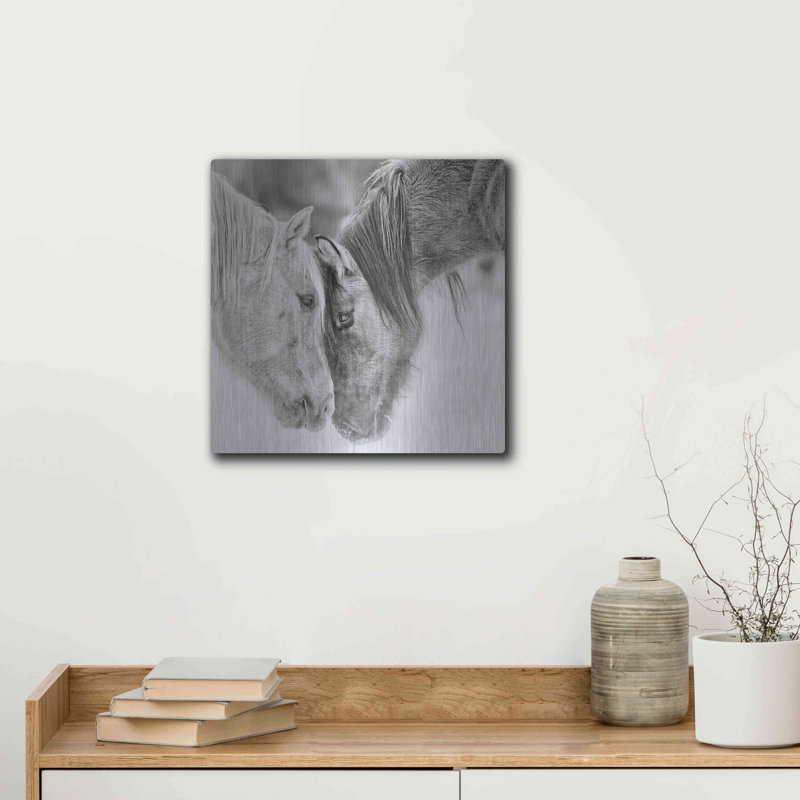 «BandW Horses VII» par PH Burchett, H 12 po x l 12 po