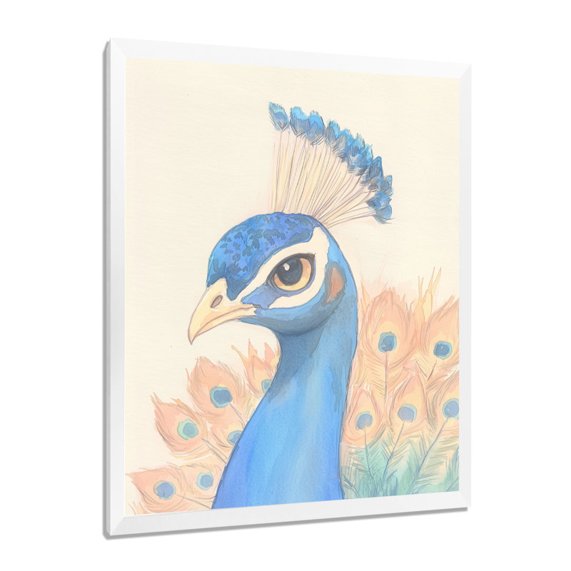 Ishaan - animaux, art mural sur toile, H 32 po x l 24 po, Blanc, Picture Framed