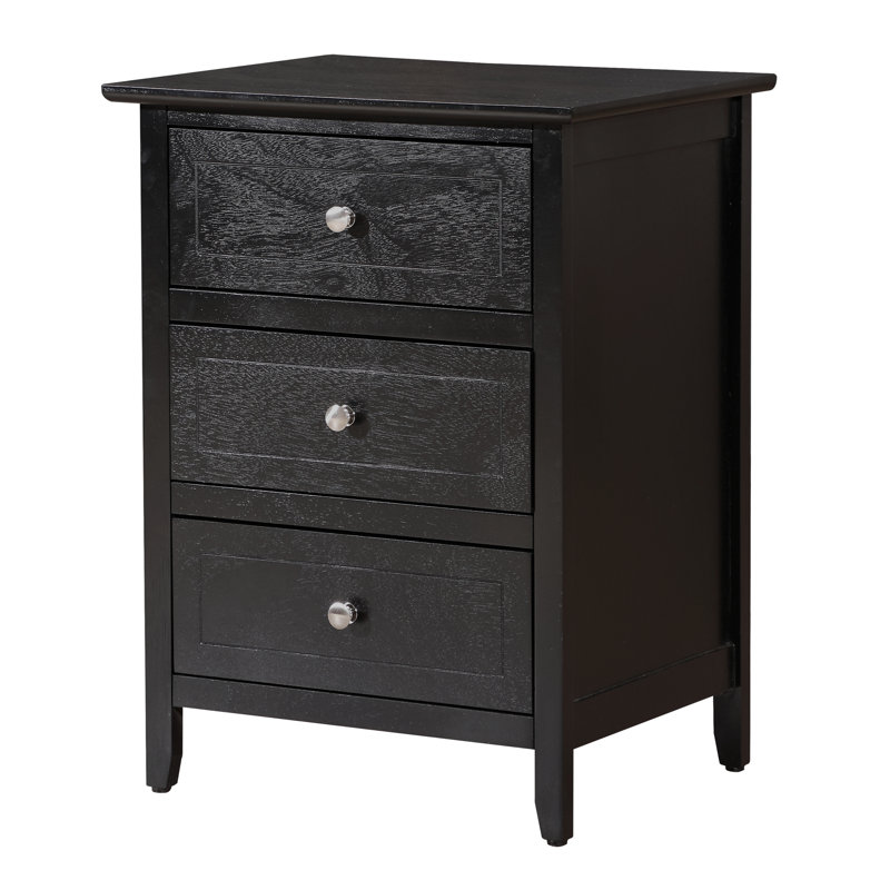 Versatile Transitional Nightstand, Black