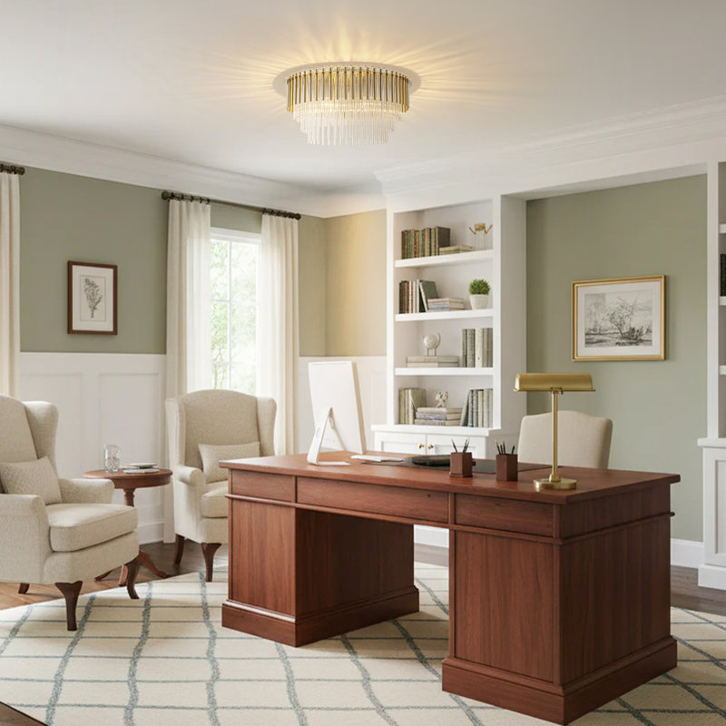 4 - Light Glass Flush Mount Ceiling Light