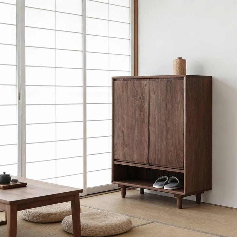 Armoire à chaussures minimaliste de style japonais, Brun