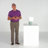 Ceramic Table Lamp with Linen Drum Shade-672147778